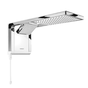 Chuveiro Ducha Elétrico Eletrônico Acqua Duo Ultra 127V 5500W Branco Cromado Lorenzetti