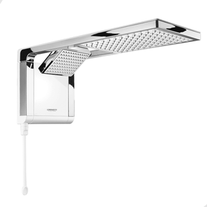 Chuveiro Ducha Branco Com Cromado Acqua Duo 220V 7800W Lorenzetti